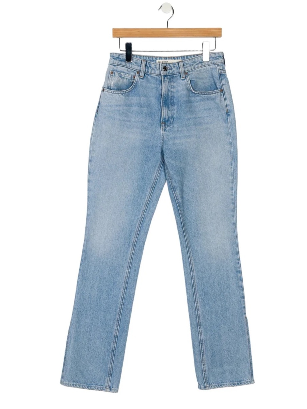 REVOLVE GRLFRND Light Wash Straight Leg Jeans $225